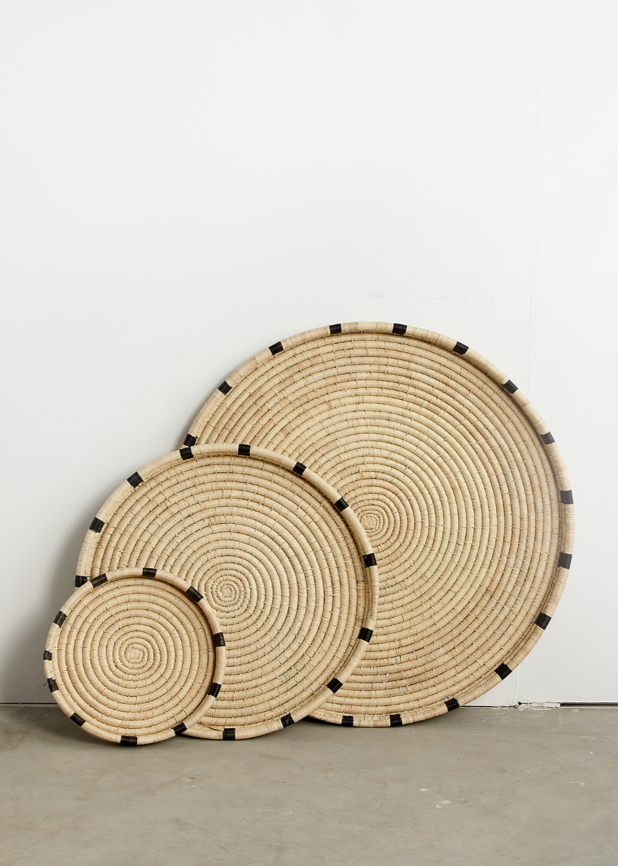 Nelisiwe Ilala Palm and Black Nesting Tray