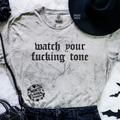 Watch your tone embroidered color blast tshirt