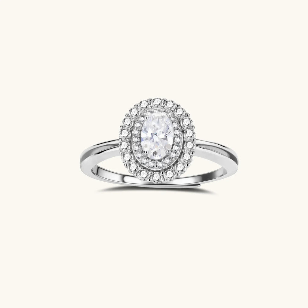 Double Halo Promise Moissanite Ring by Fliora