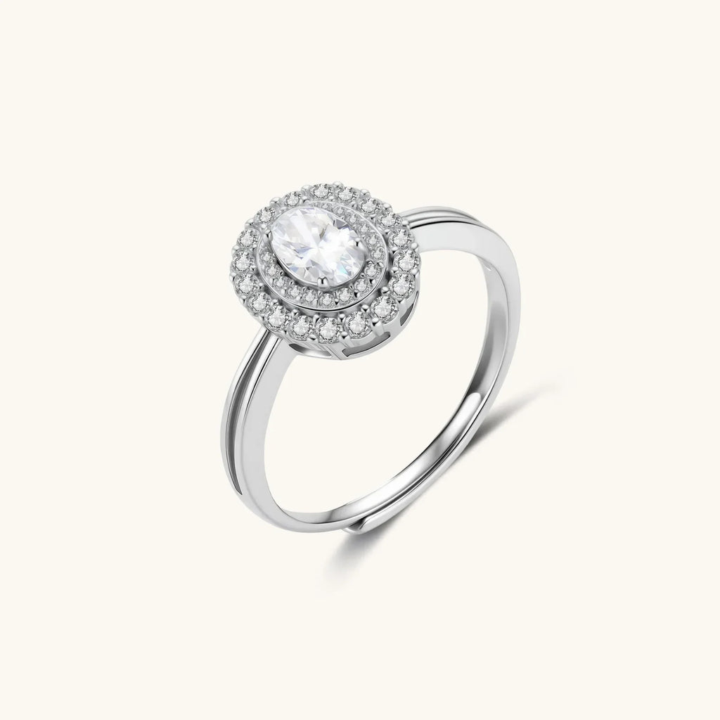 Double Halo Promise Moissanite Ring by Fliora