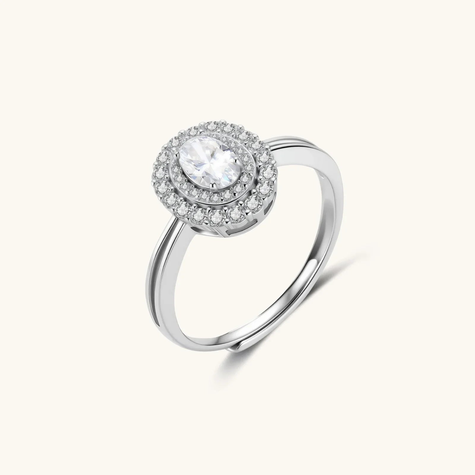 Double Halo Promise Moissanite Ring by Fliora