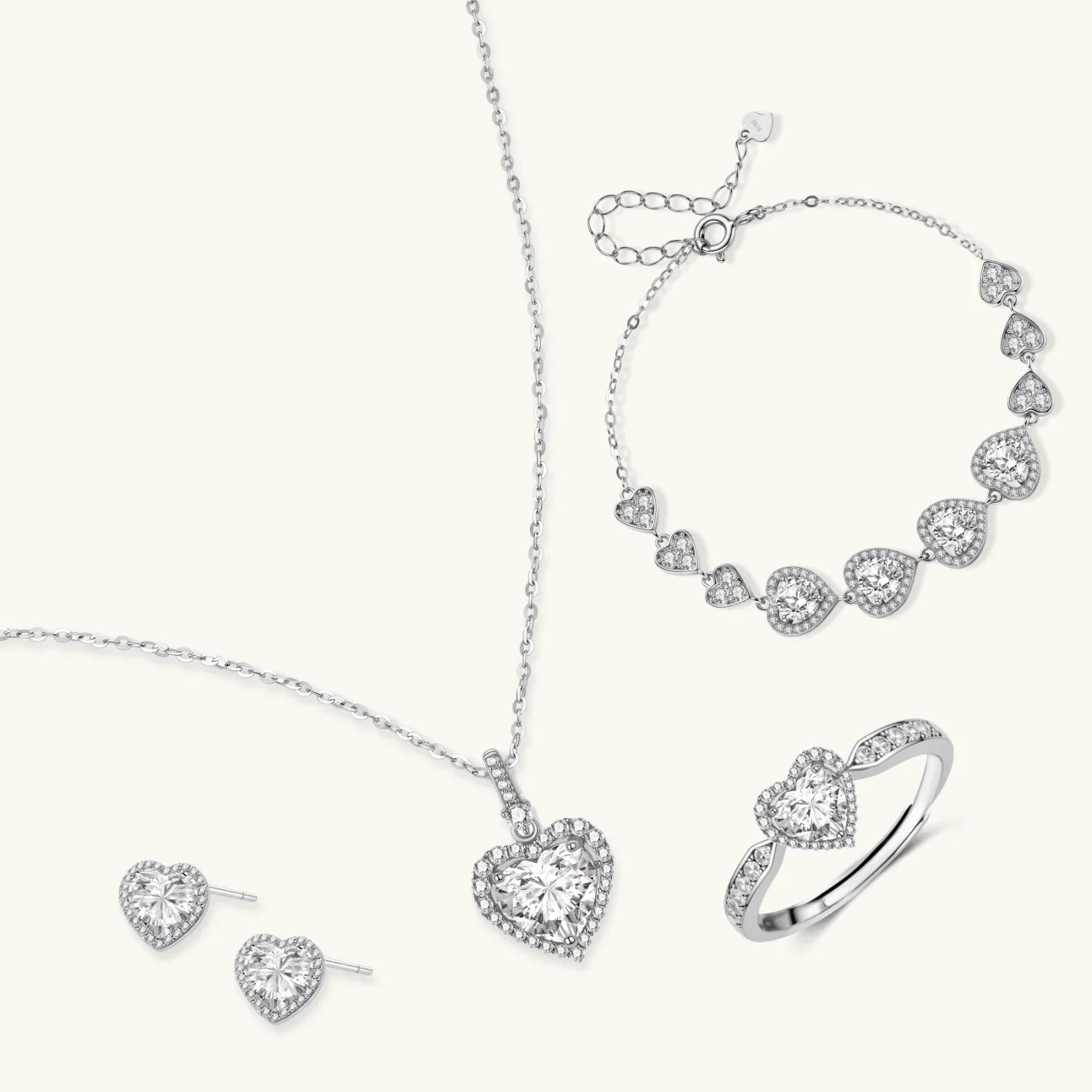 Heart Symphony Moissanite Set by Fliora