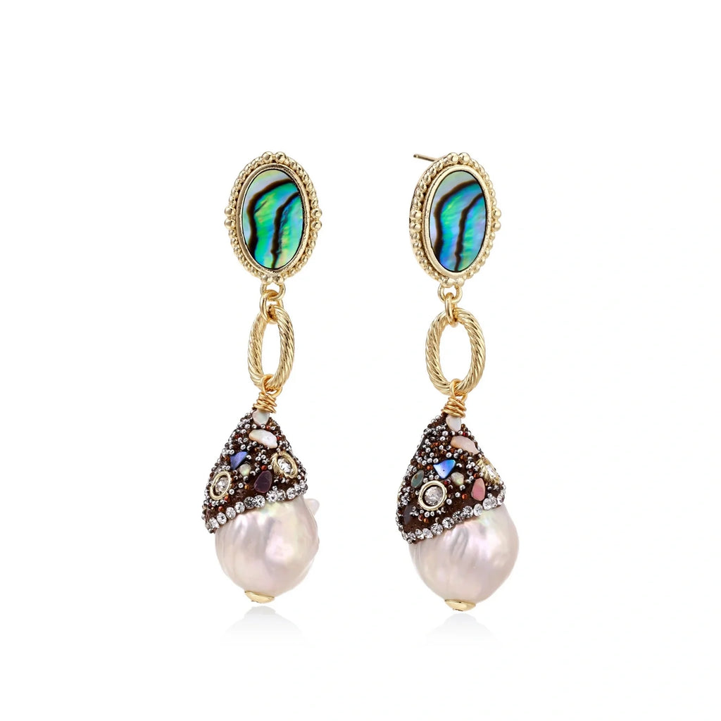 Baroque Pearl Statement Earrings by Fliora