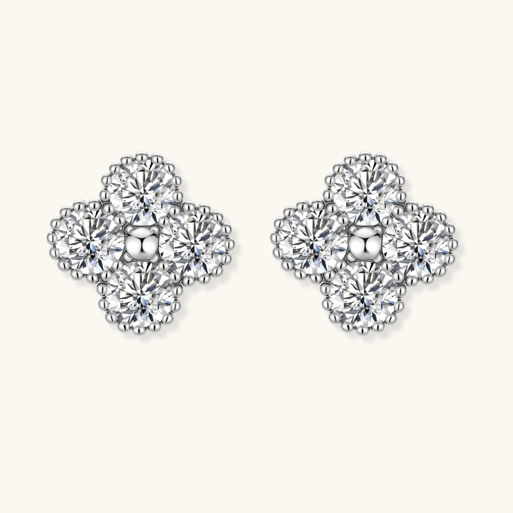 Quatrefoil Moissanite Studs by Fliora