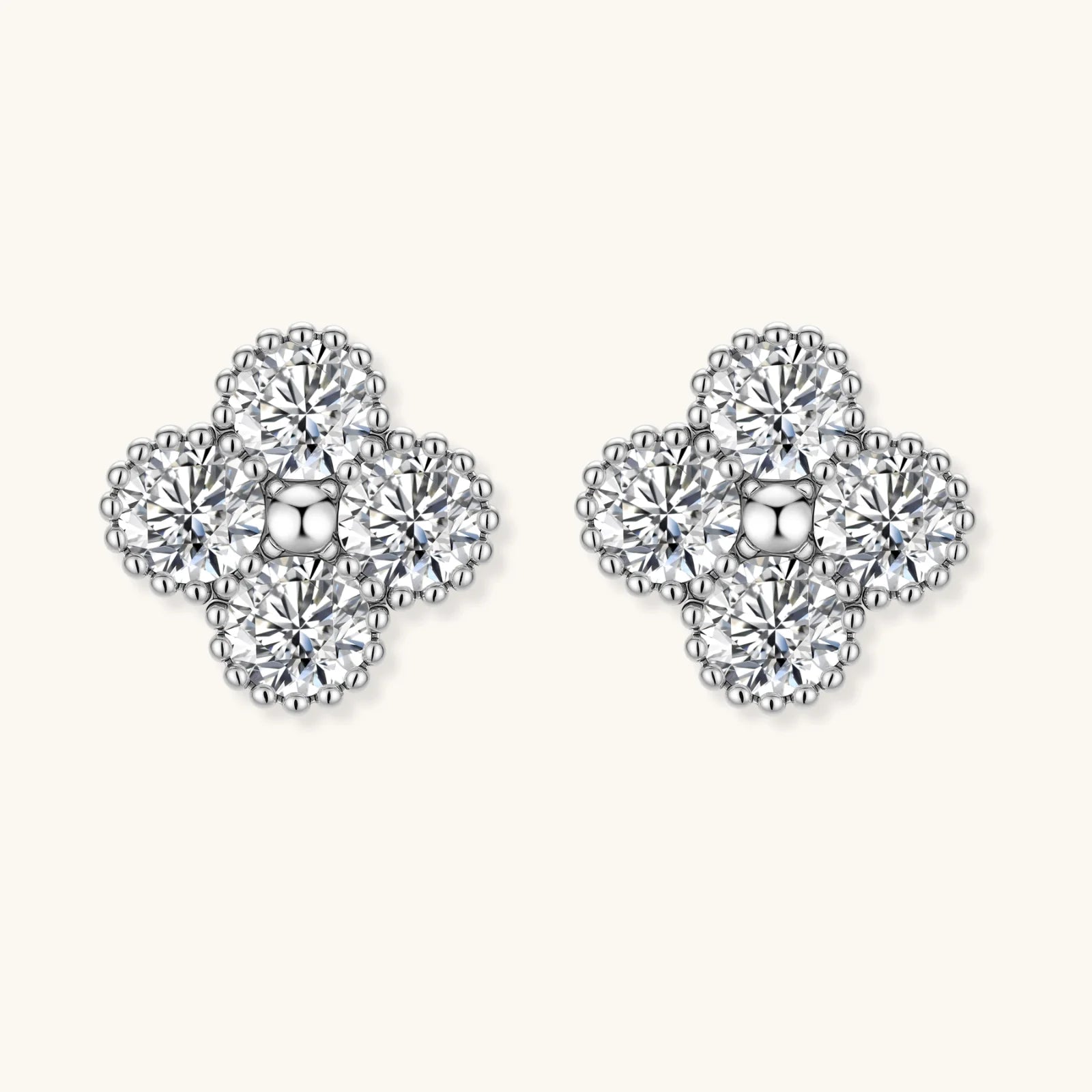 Quatrefoil Moissanite Studs by Fliora