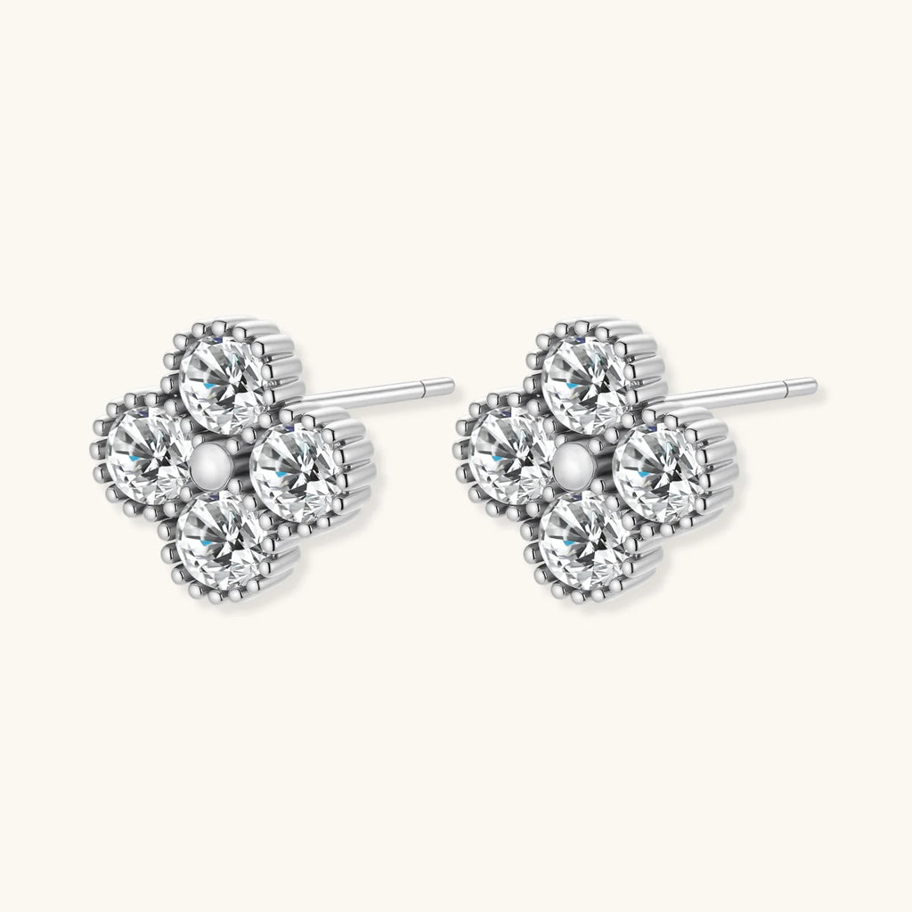 Quatrefoil Moissanite Studs by Fliora