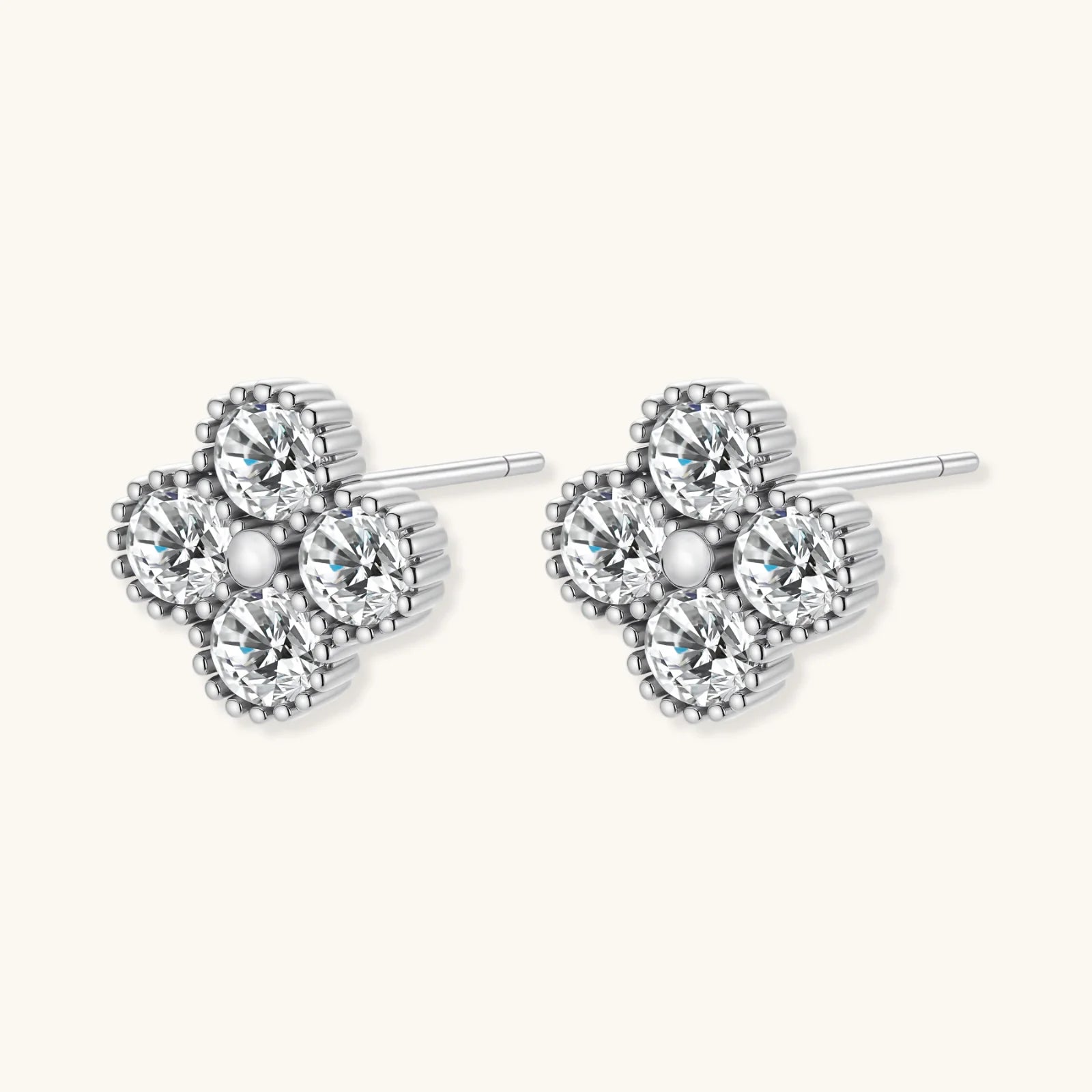 Quatrefoil Moissanite Studs by Fliora