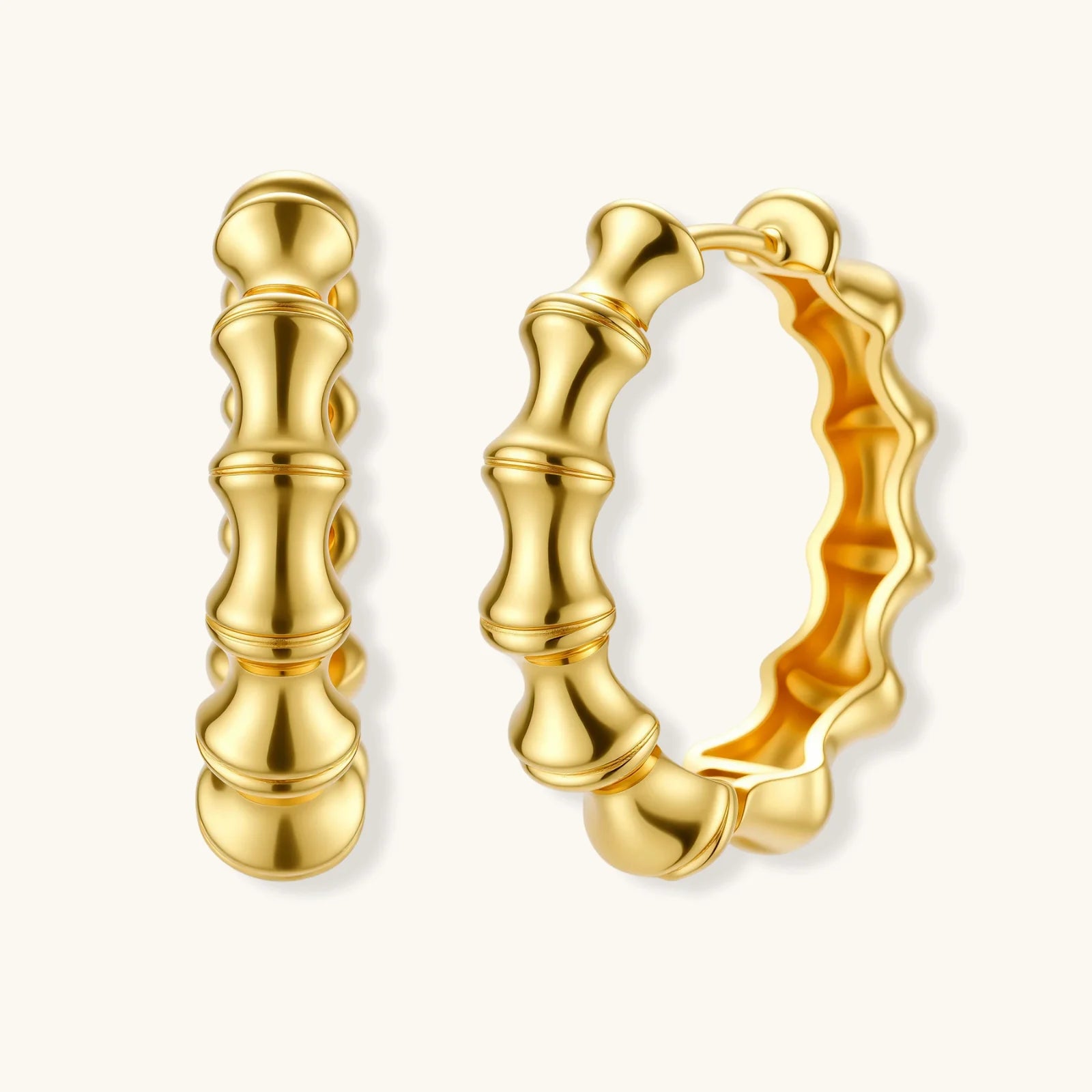 Bamboo Segment Hoops by Fliora