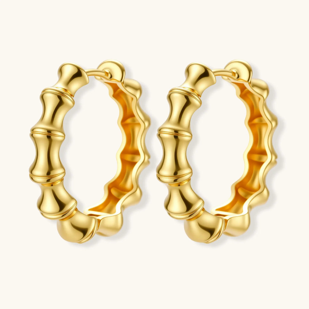 Bamboo Segment Hoops by Fliora