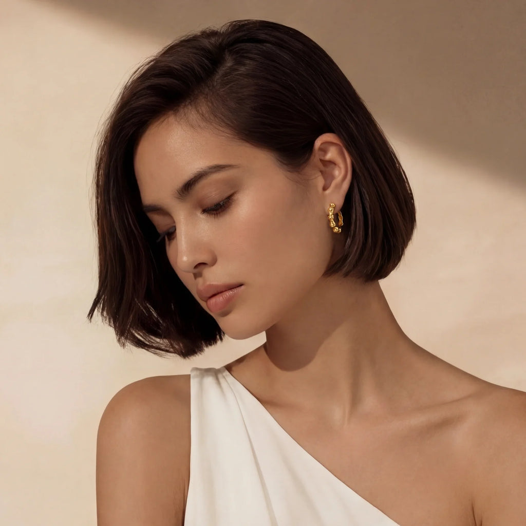 Bamboo Segment Hoops by Fliora