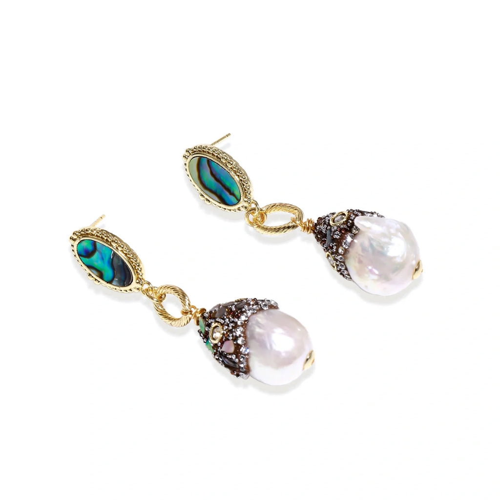 Baroque Pearl Statement Earrings by Fliora