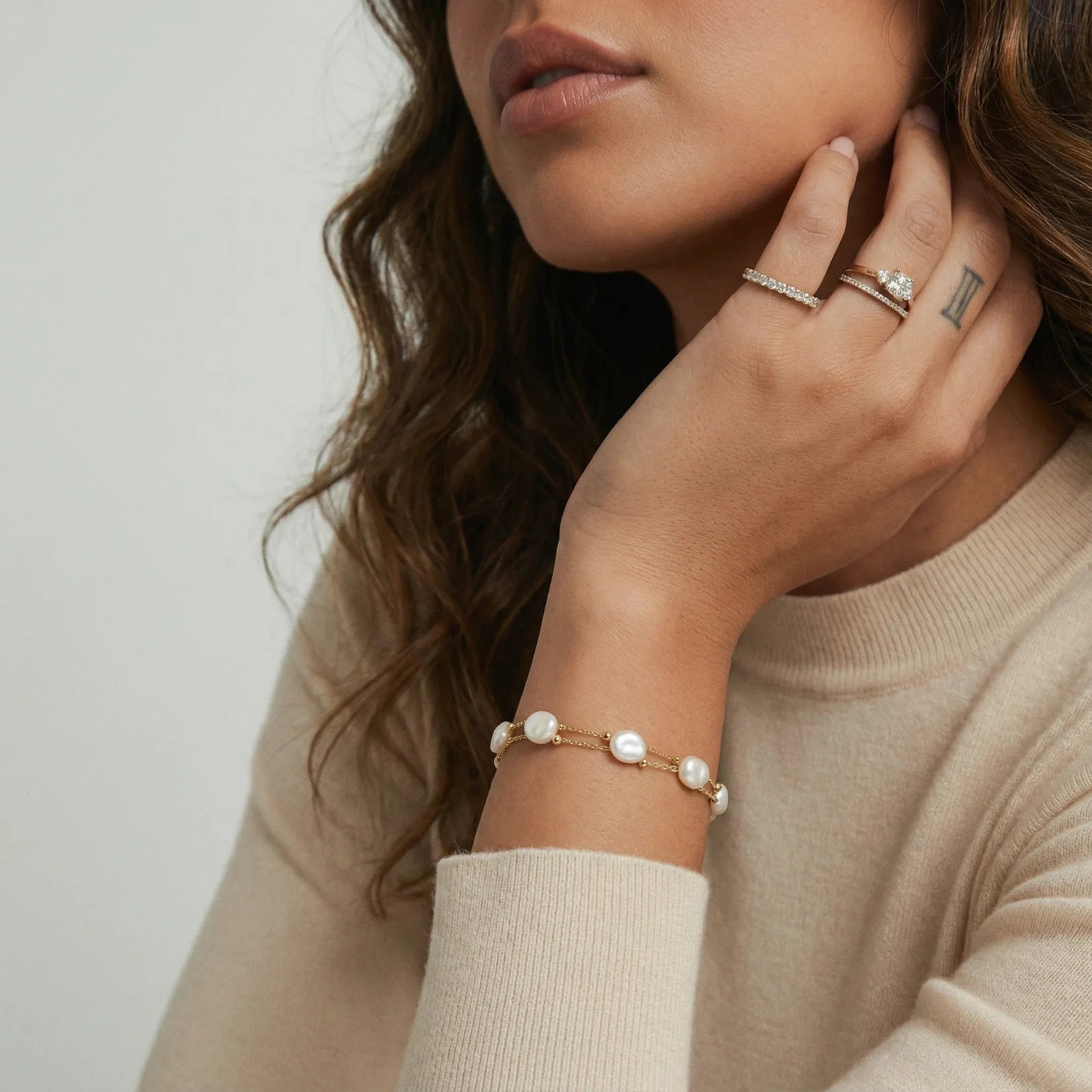 Baroque Pearl Layered Bracelet by Fliora