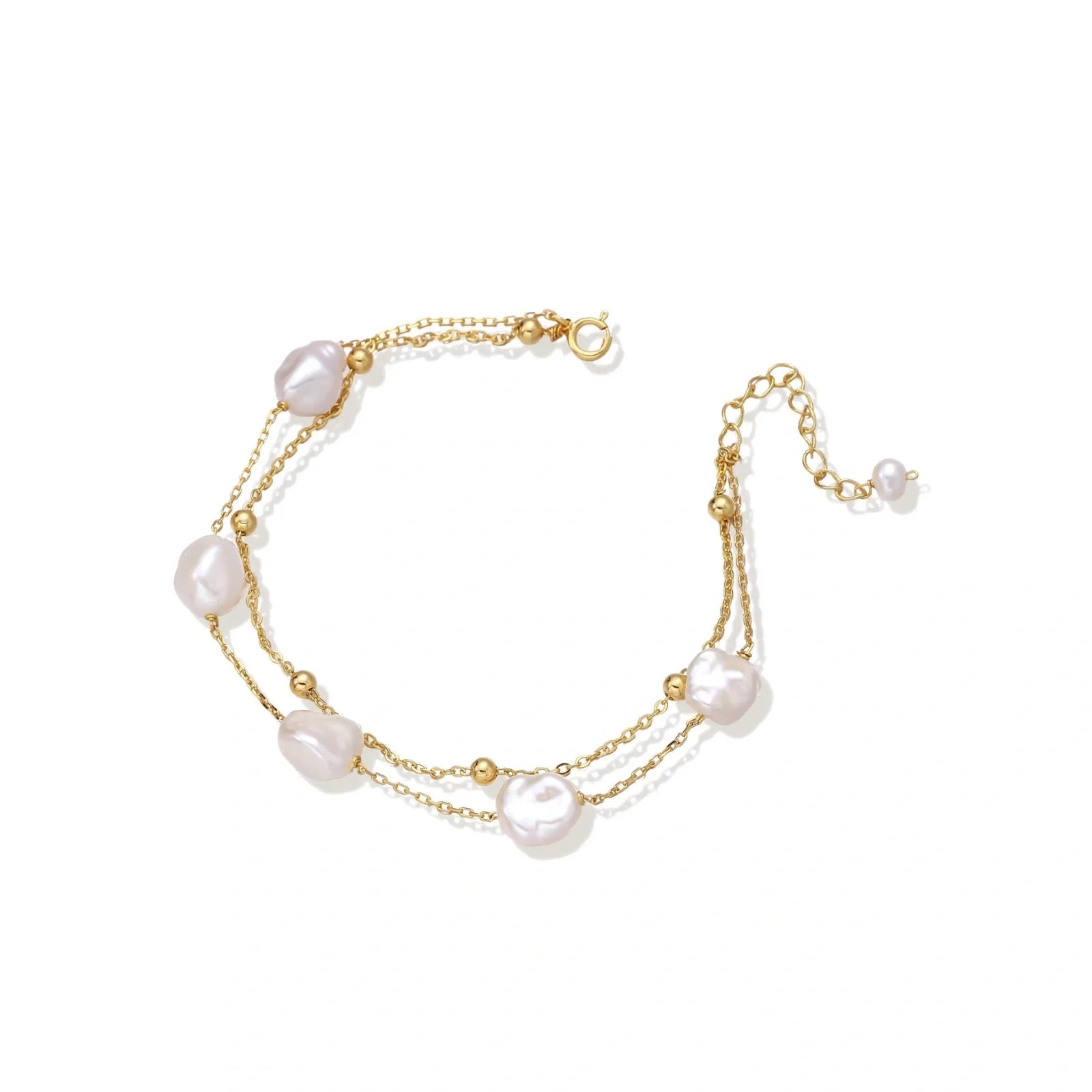Baroque Pearl Layered Bracelet by Fliora