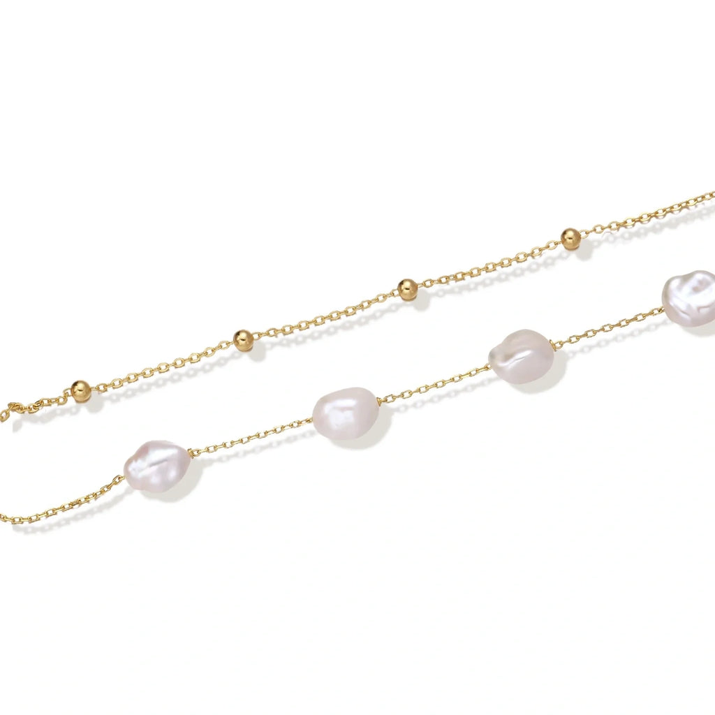 Baroque Pearl Layered Bracelet by Fliora