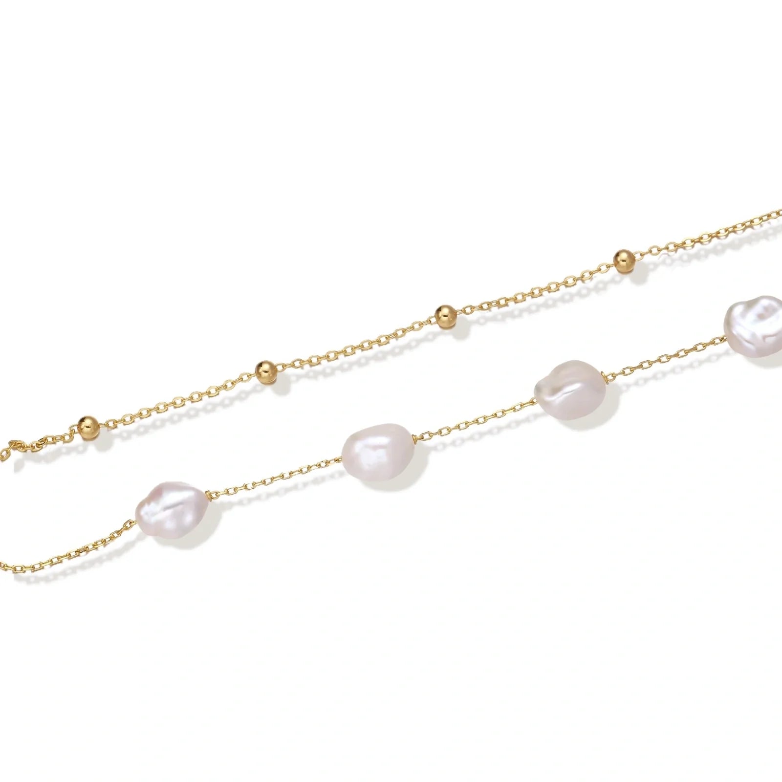 Baroque Pearl Layered Bracelet by Fliora