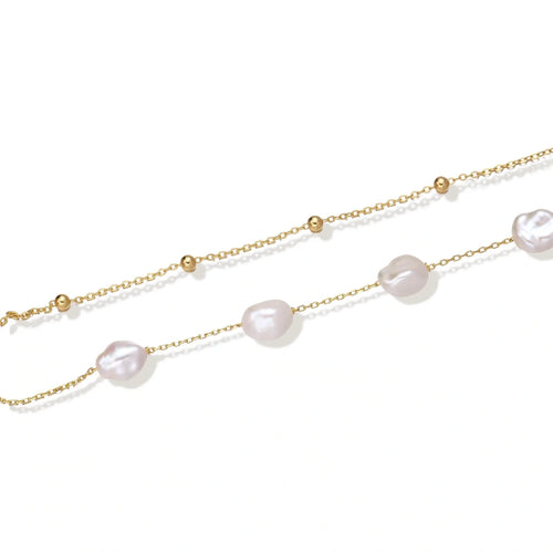 Baroque Pearl Layered Bracelet by Fliora