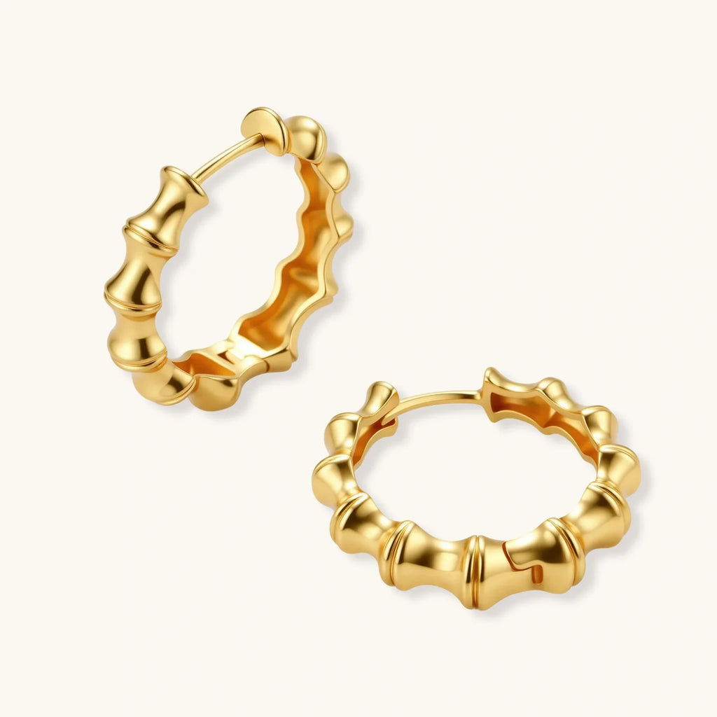 Bamboo Segment Hoops by Fliora