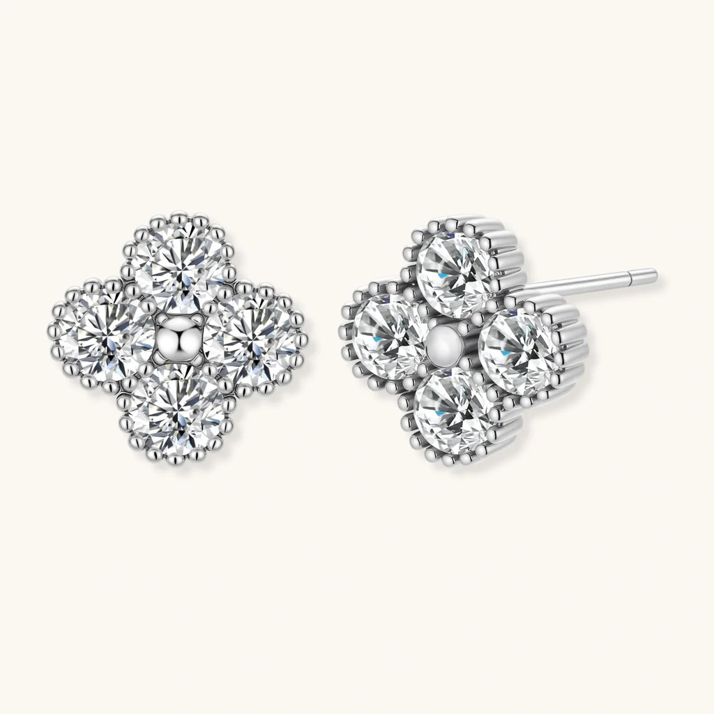 Quatrefoil Moissanite Studs by Fliora