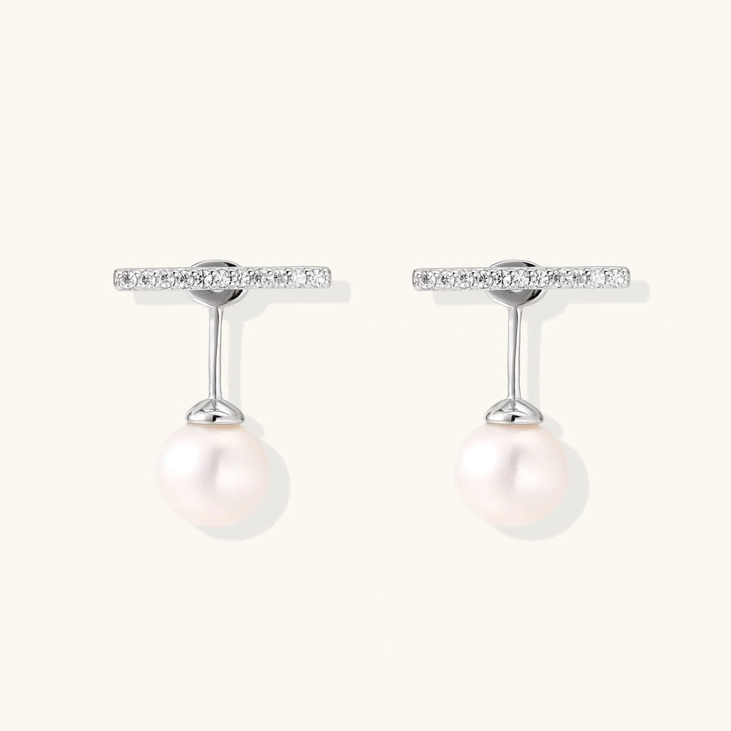 Pearl Drop T-Bar Earrings