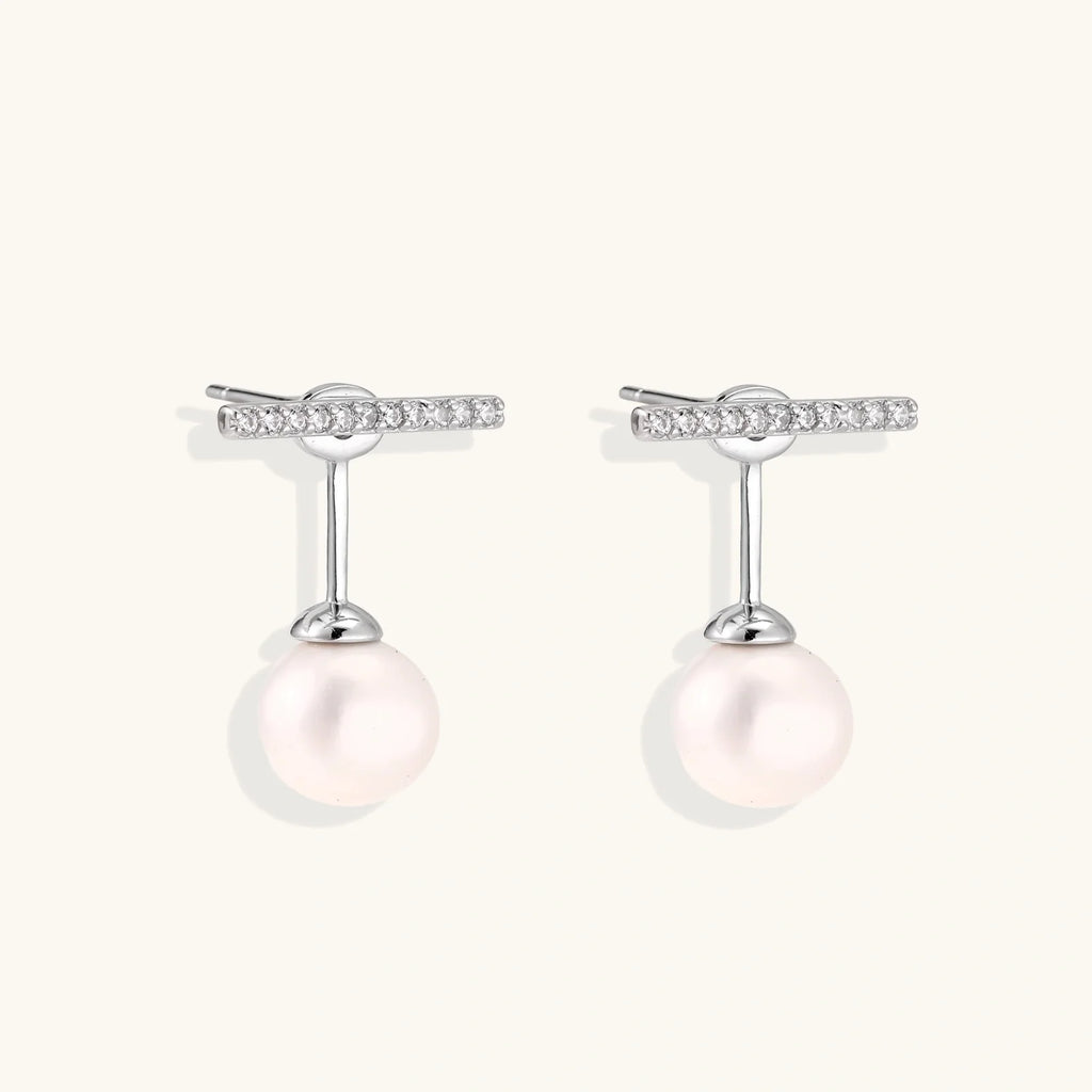 Pearl Drop T-Bar Earrings