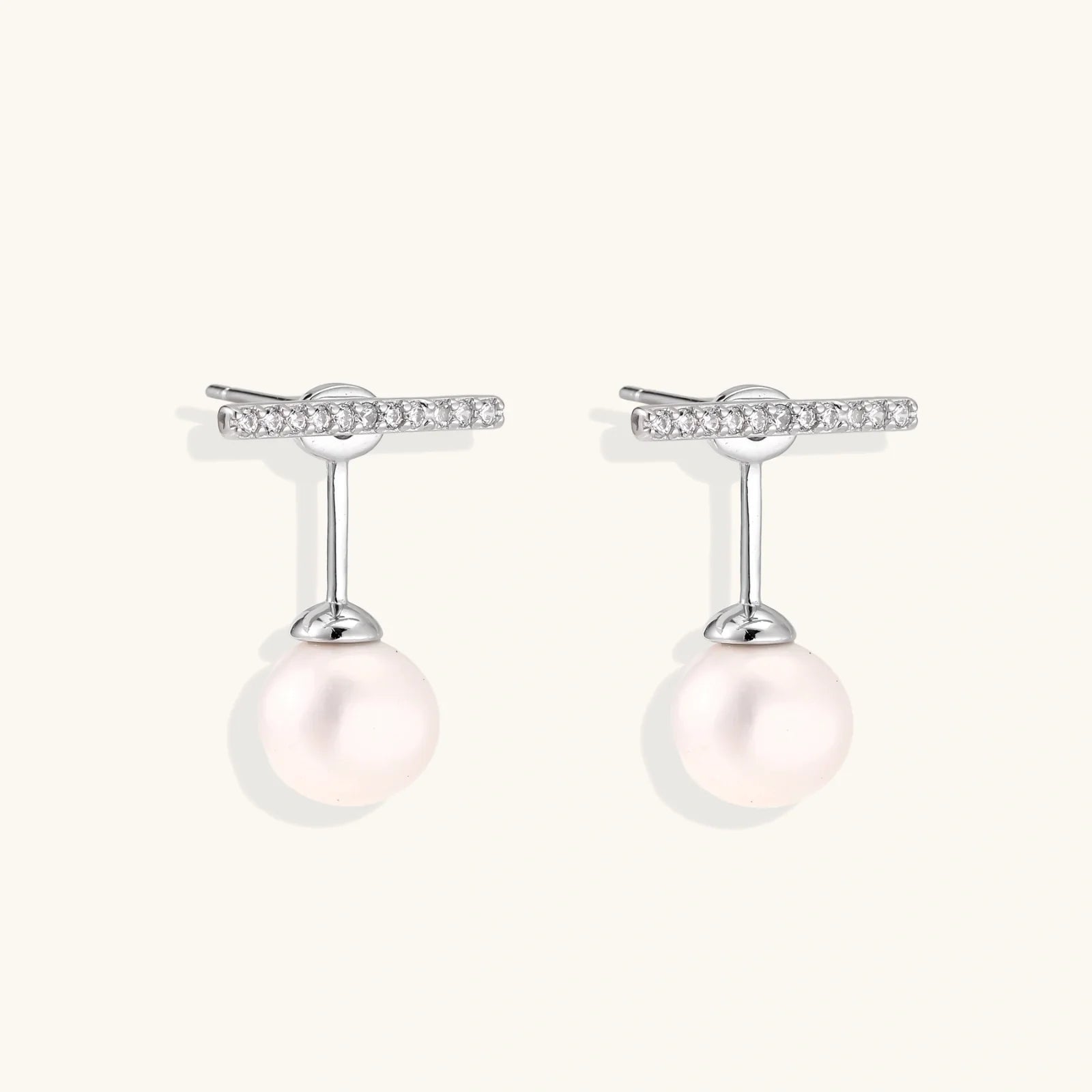 Pearl Drop T-Bar Earrings