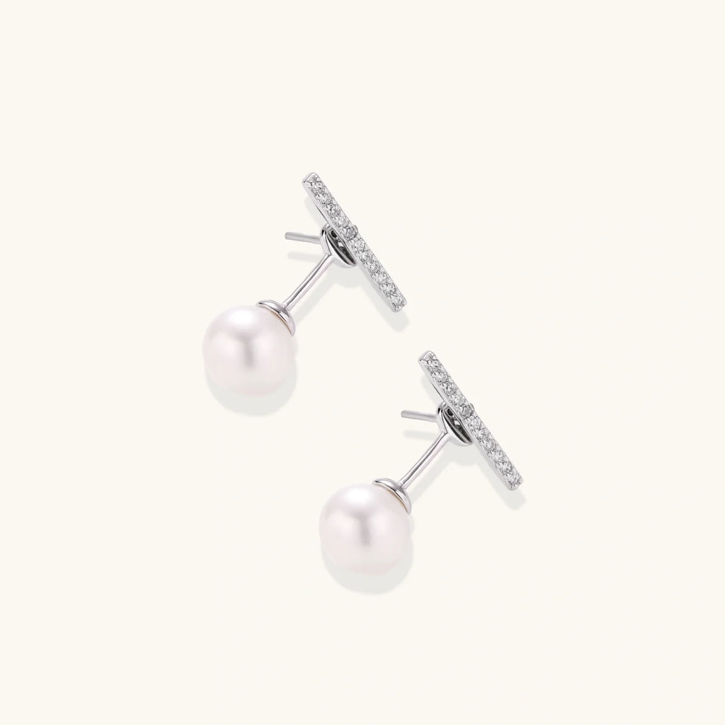 Pearl Drop T-Bar Earrings