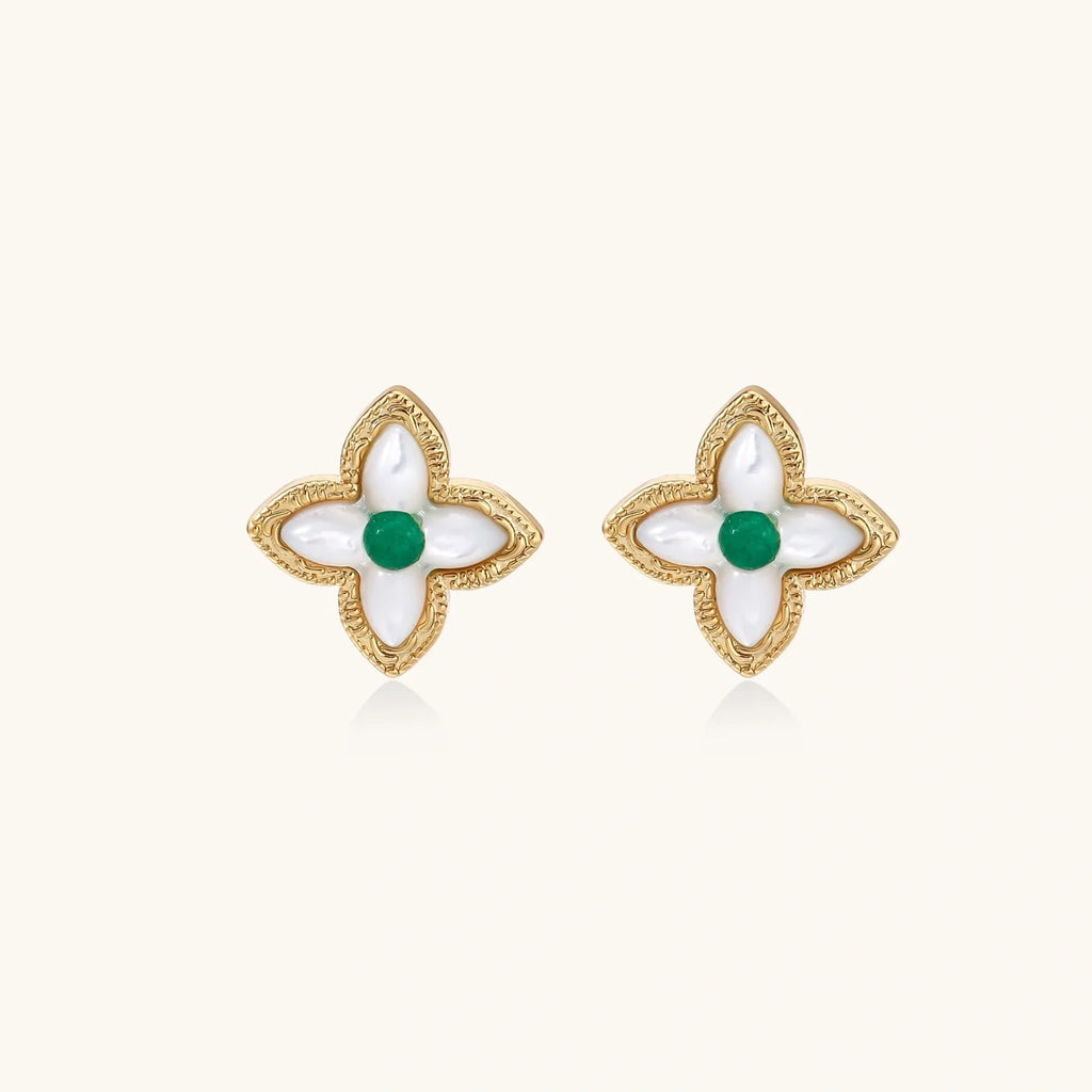 Lucky Clover Pearl Studs | Doe and Kin
