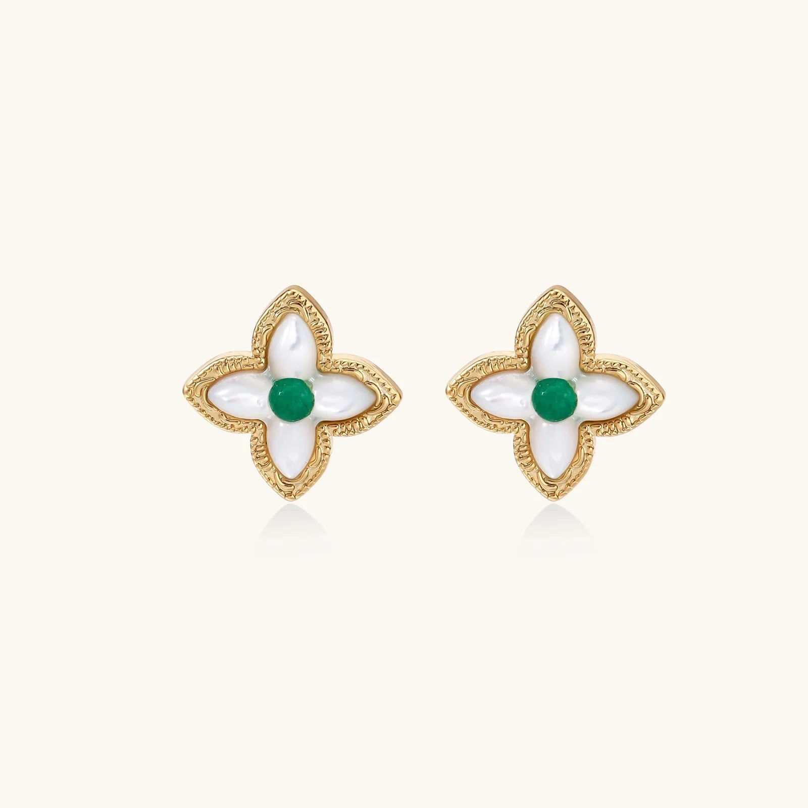 Lucky Clover Pearl Studs | Doe and Kin
