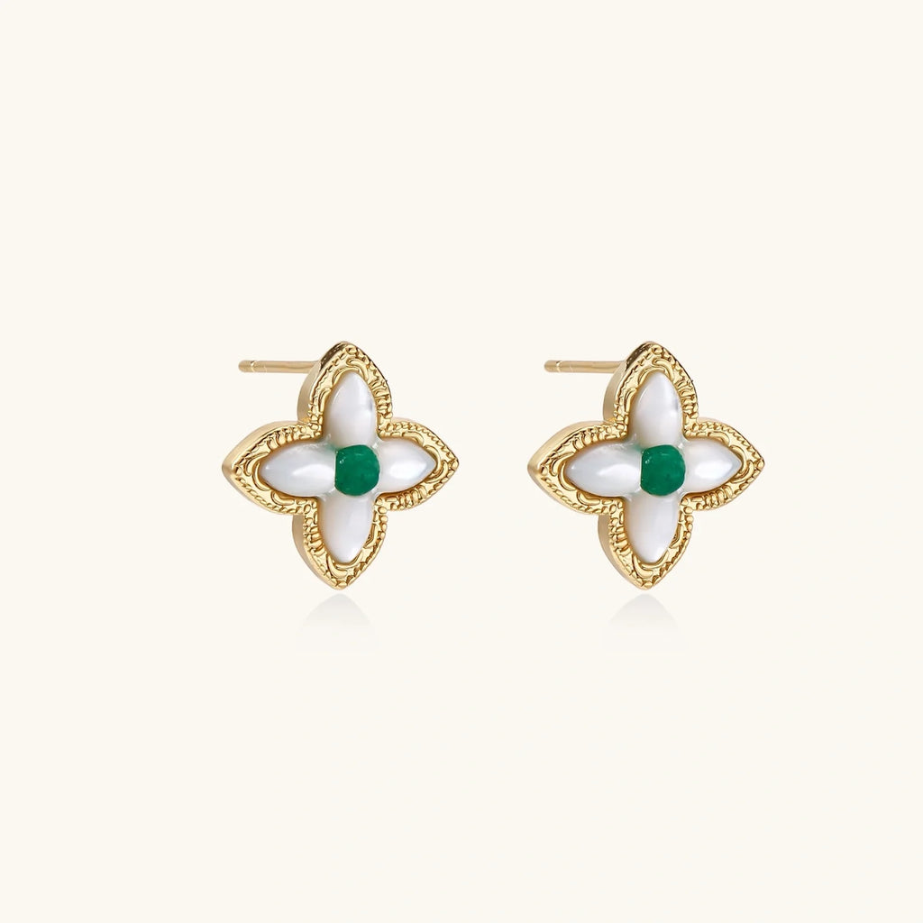 Lucky Clover Pearl Studs | Doe and Kin