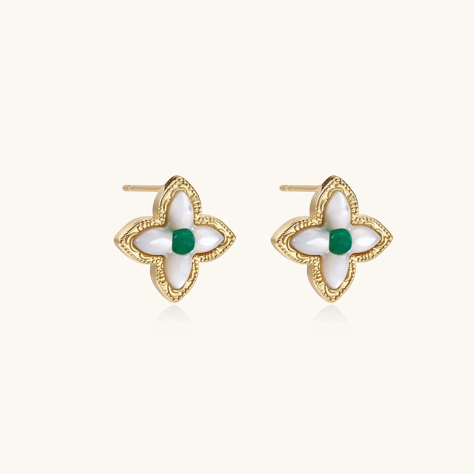 Lucky Clover Pearl Studs | Doe and Kin