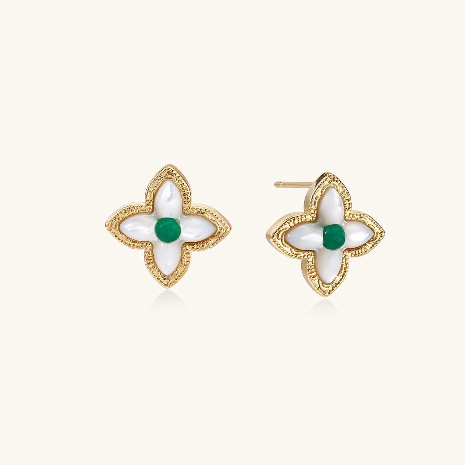 Lucky Clover Pearl Studs | Doe and Kin