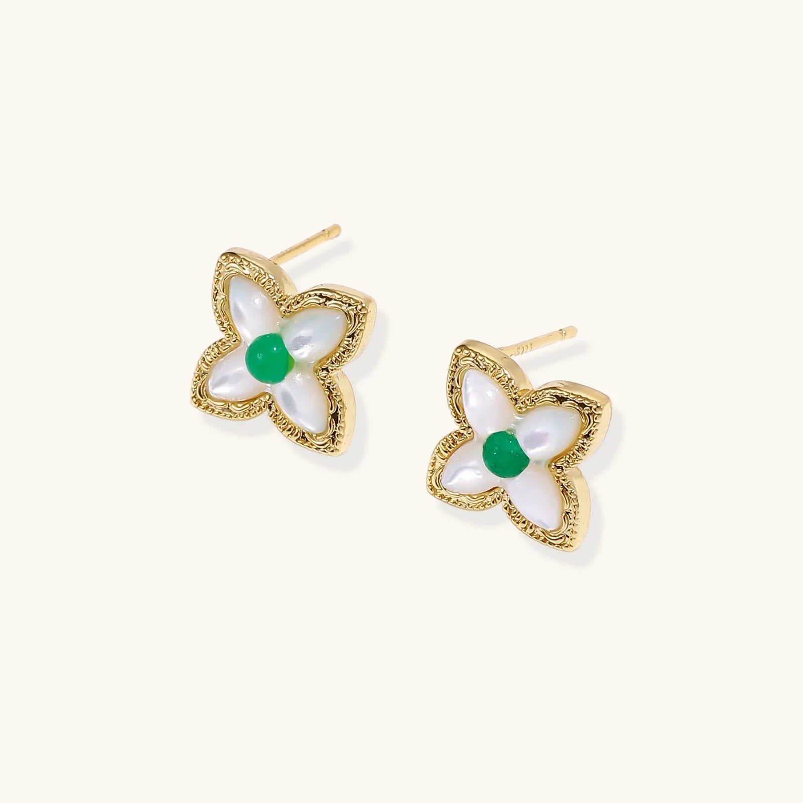 Lucky Clover Pearl Studs | Doe and Kin