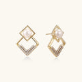 Pearl Geometry Earrings by Fliora