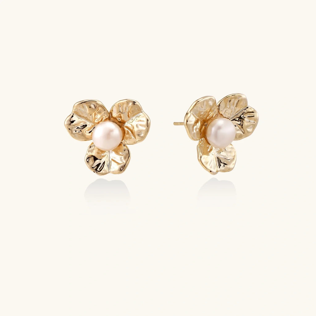 Bloom Pearl Studs by Fliora