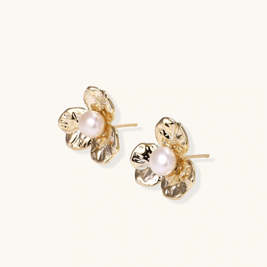 Bloom Pearl Studs by Fliora