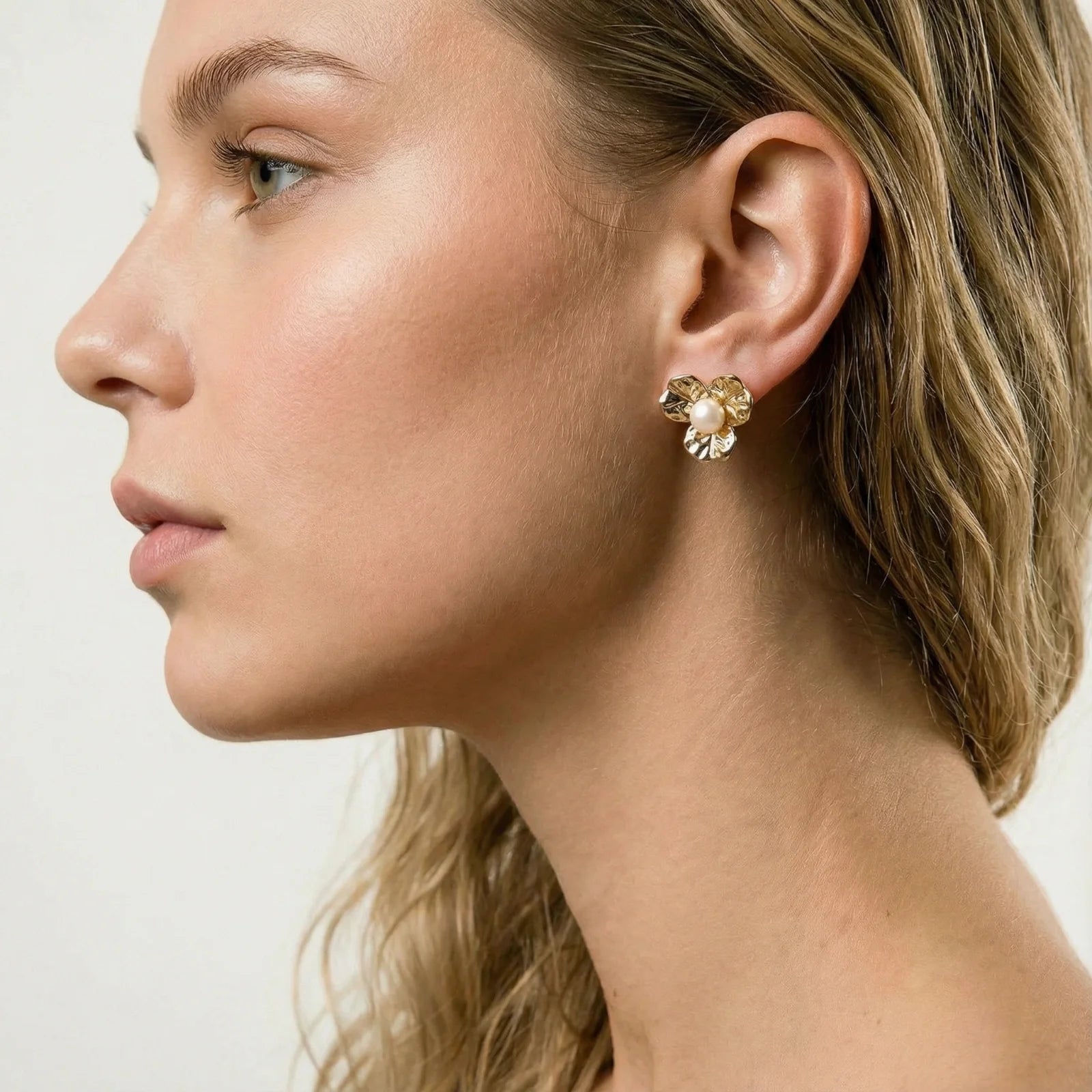 Bloom Pearl Studs by Fliora