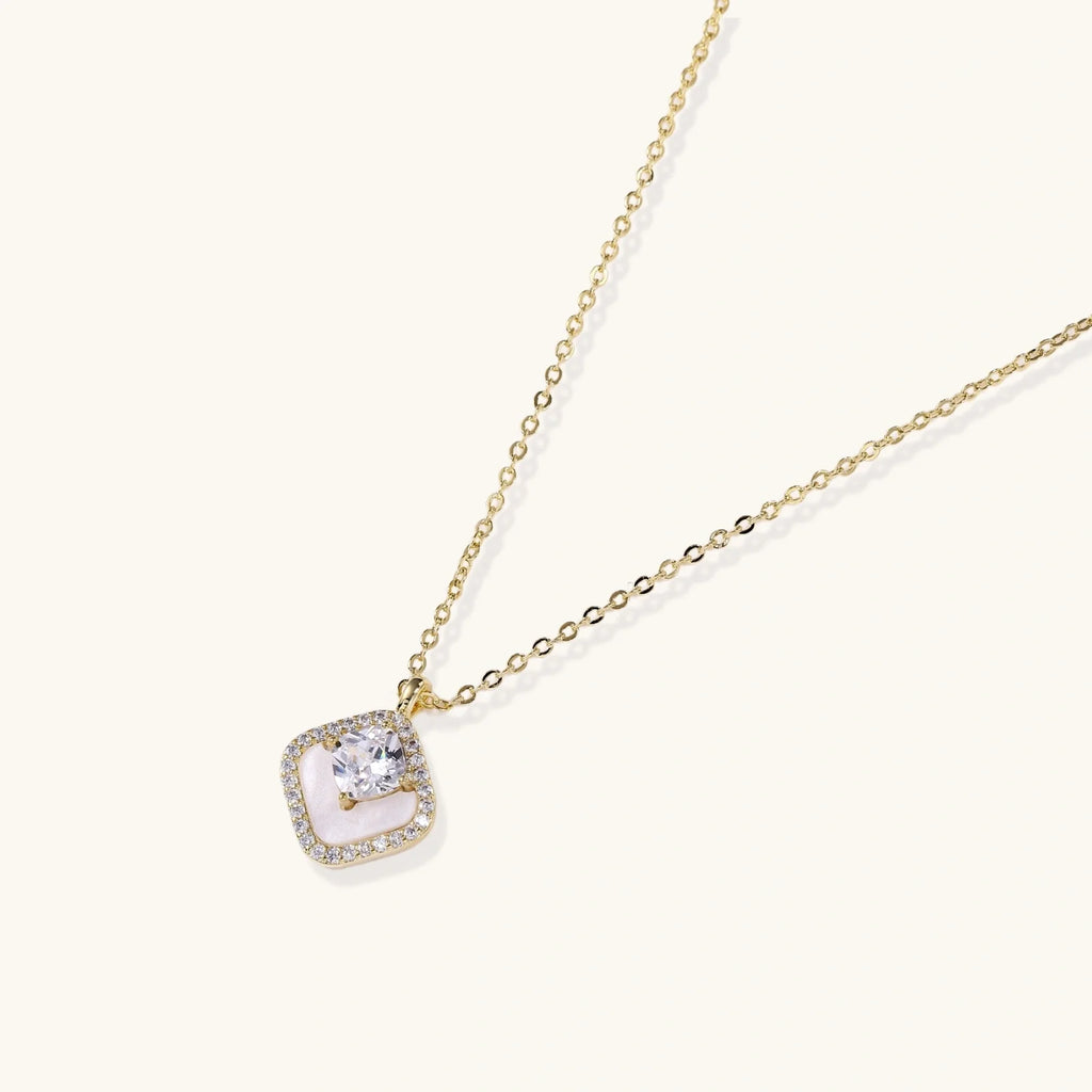Golden Halo Pearl Pendant by Fliora