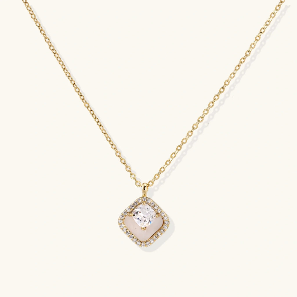 Golden Halo Pearl Pendant by Fliora