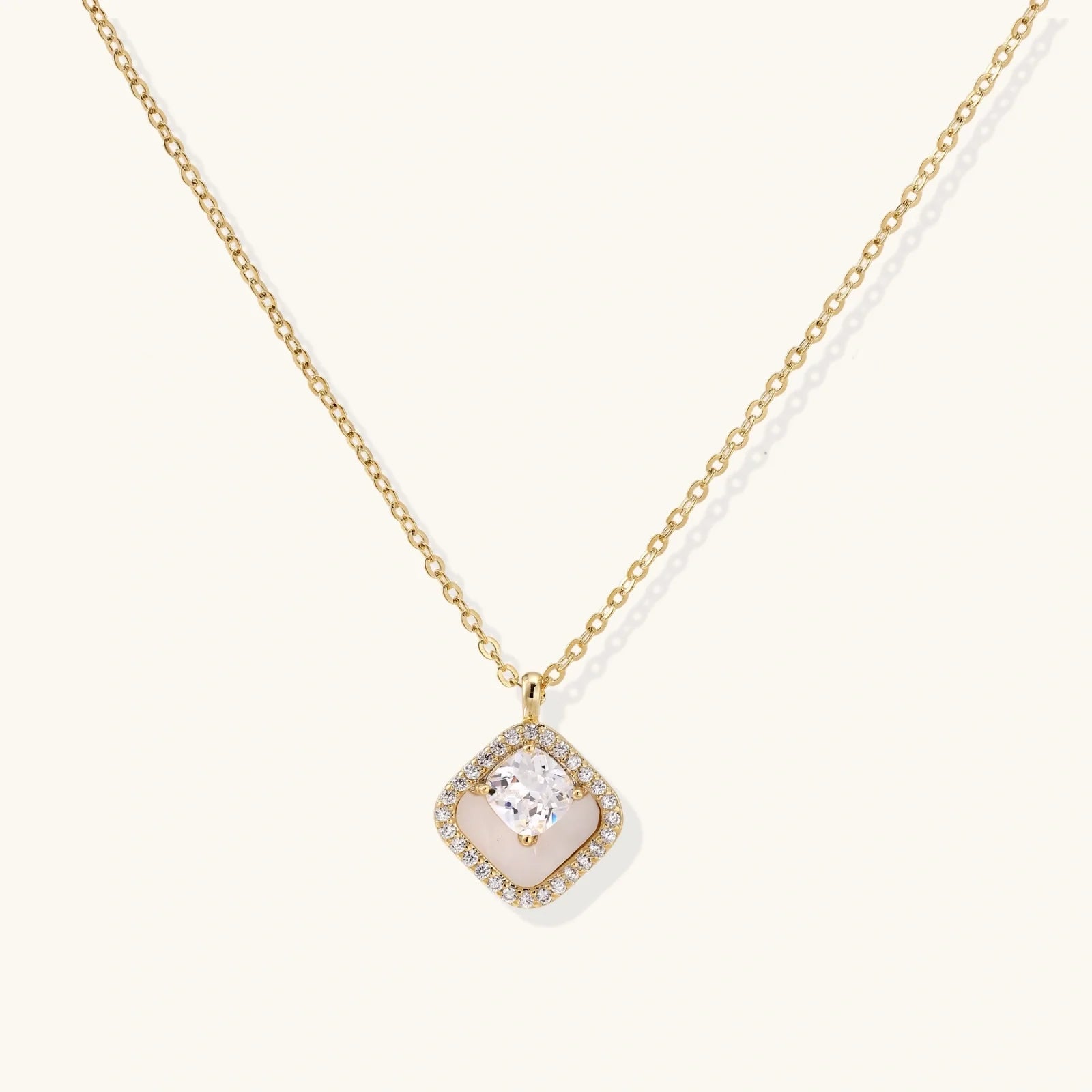 Golden Halo Pearl Pendant by Fliora