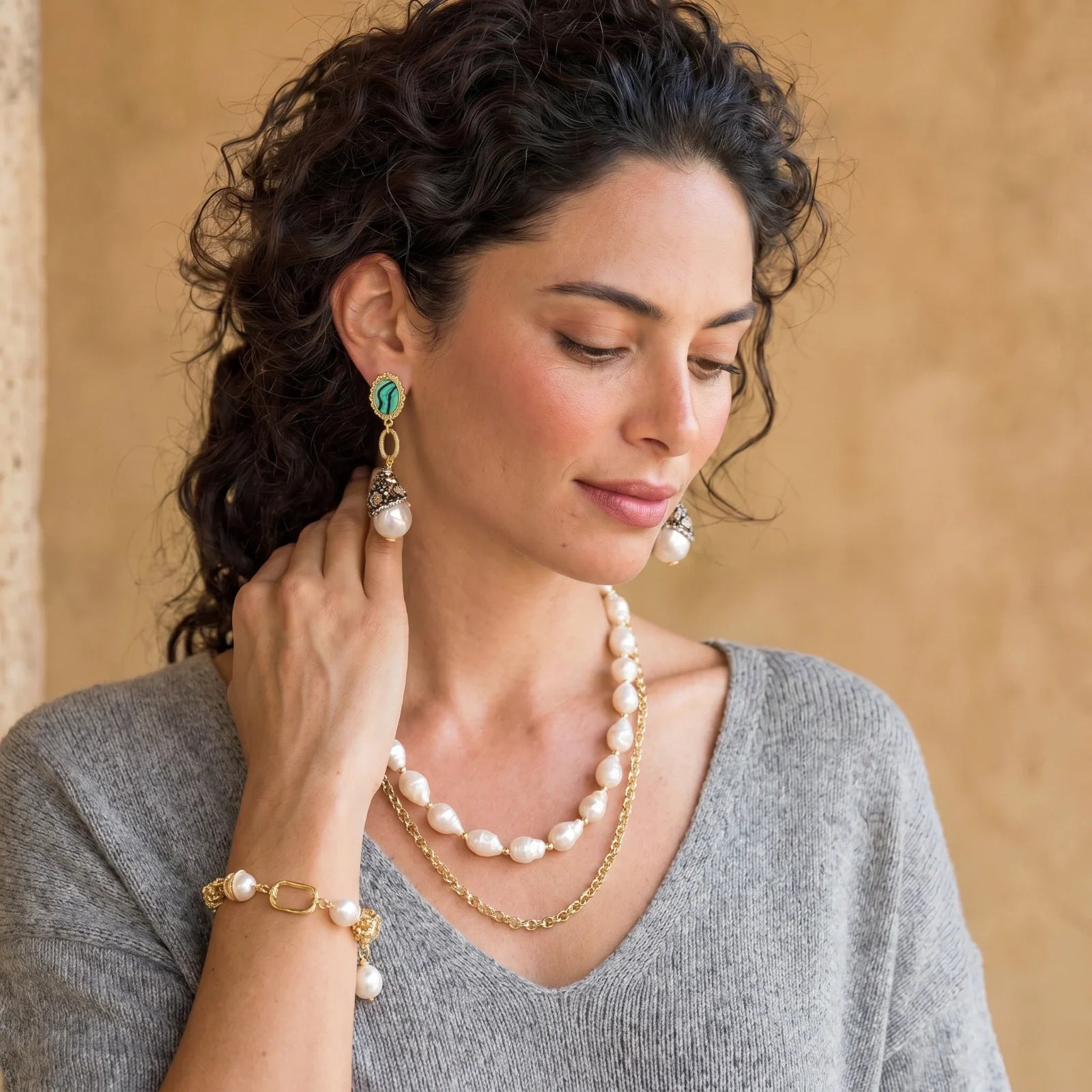 Baroque Pearl Statement Earrings by Fliora