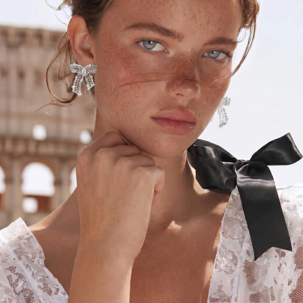 Crystal Bow Earrings | Doe and Kin