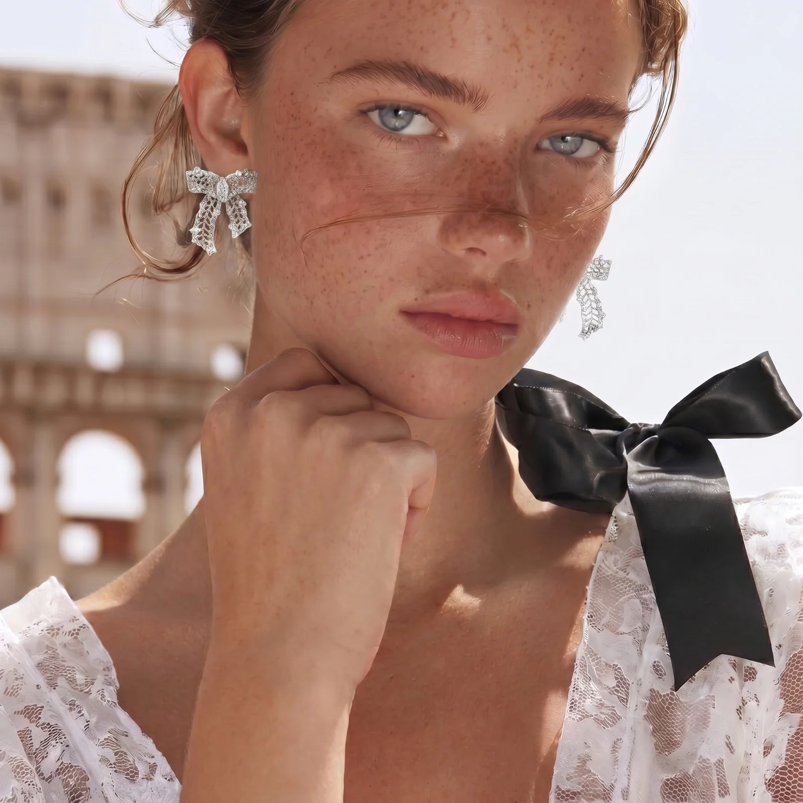 Crystal Bow Earrings | Doe and Kin