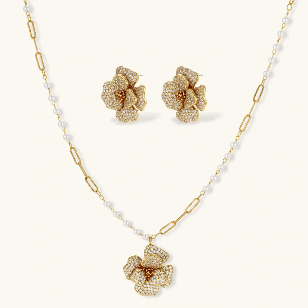 Golden Bloom Crystal Set by Fliora