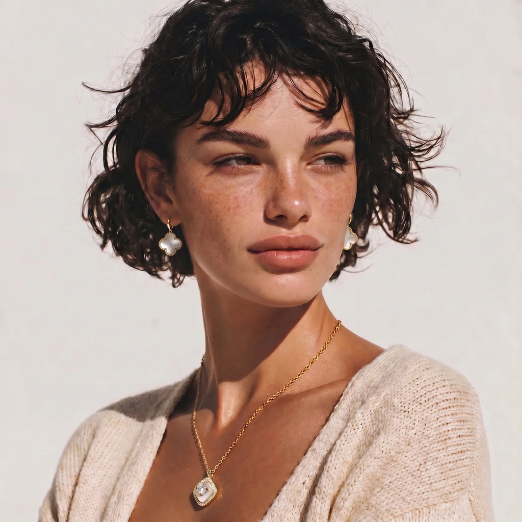 Golden Halo Pearl Pendant by Fliora