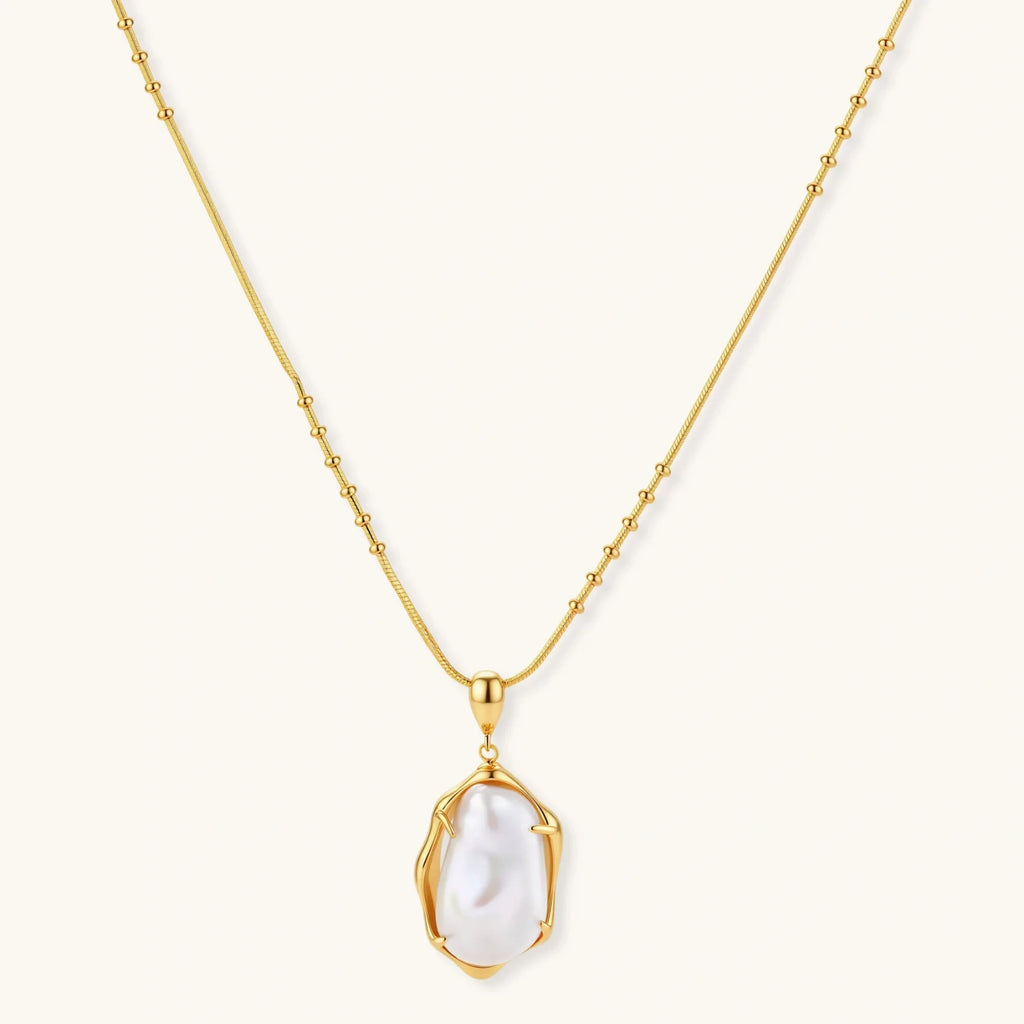 Baroque Pearl Pendant Necklace by Fliora