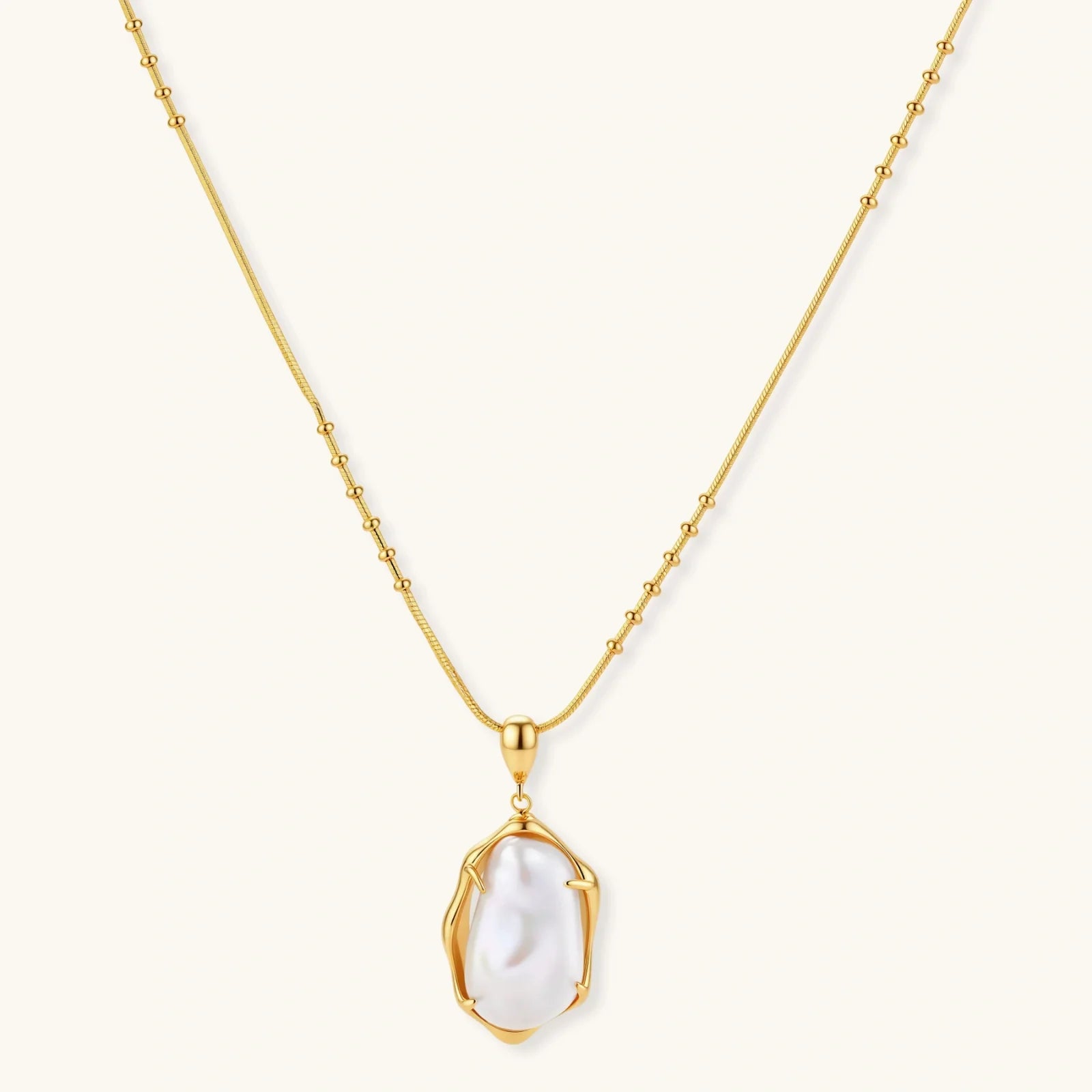 Baroque Pearl Pendant Necklace by Fliora
