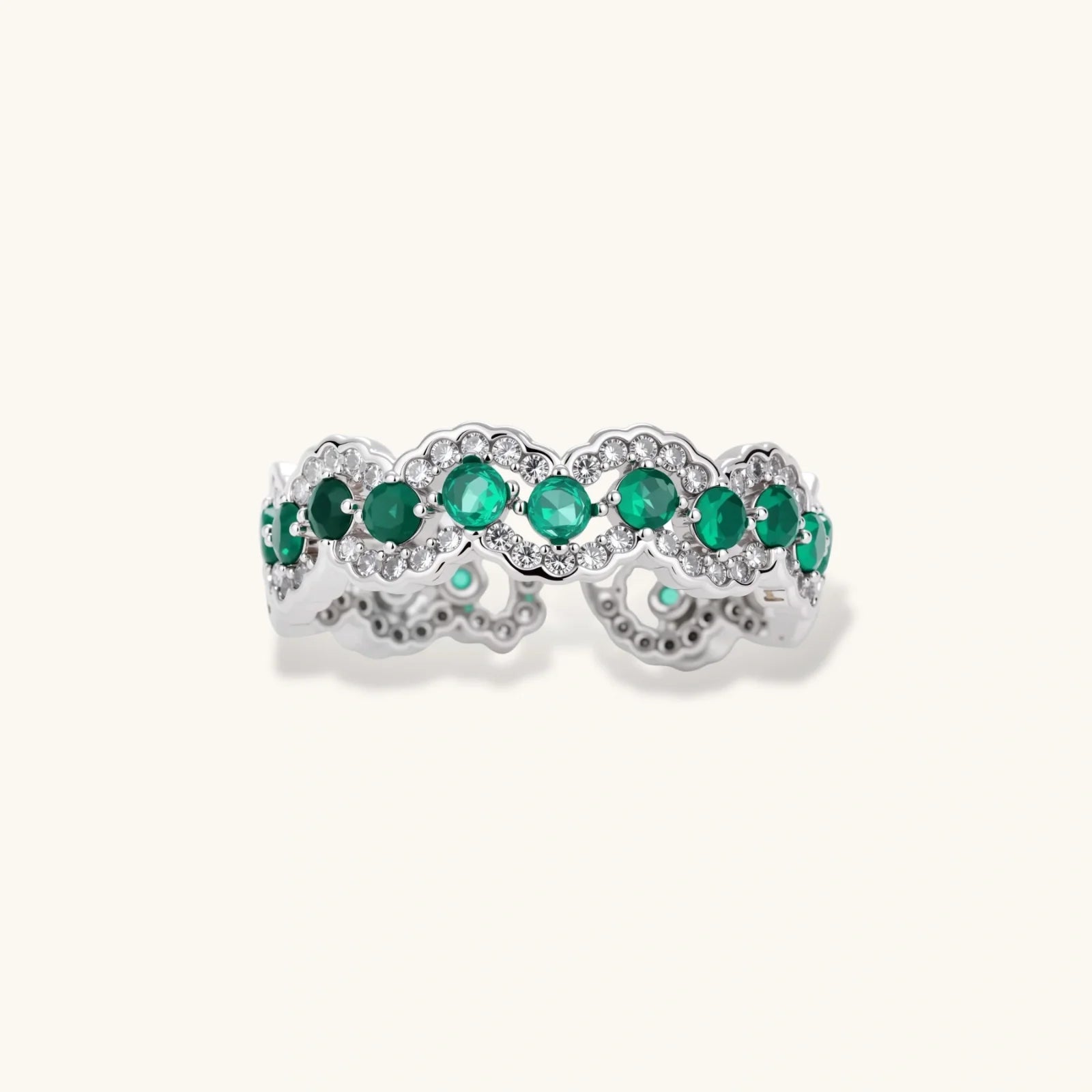 Emerald Wave Ring by Fliora