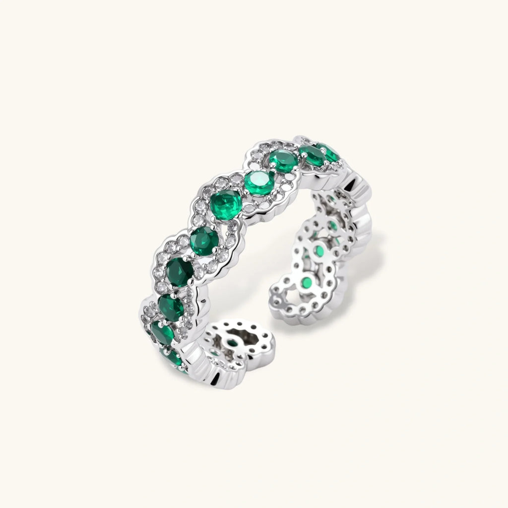 Emerald Wave Ring by Fliora
