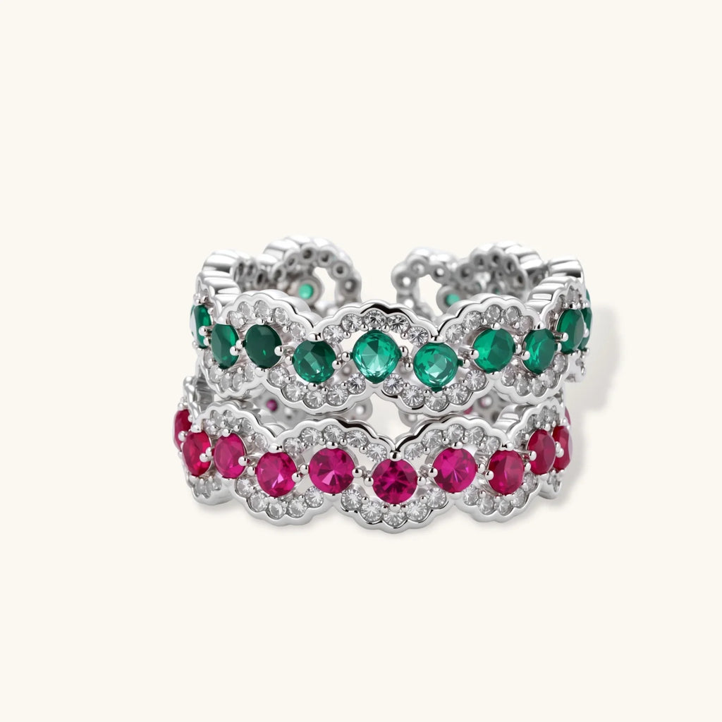 Emerald Wave Ring by Fliora