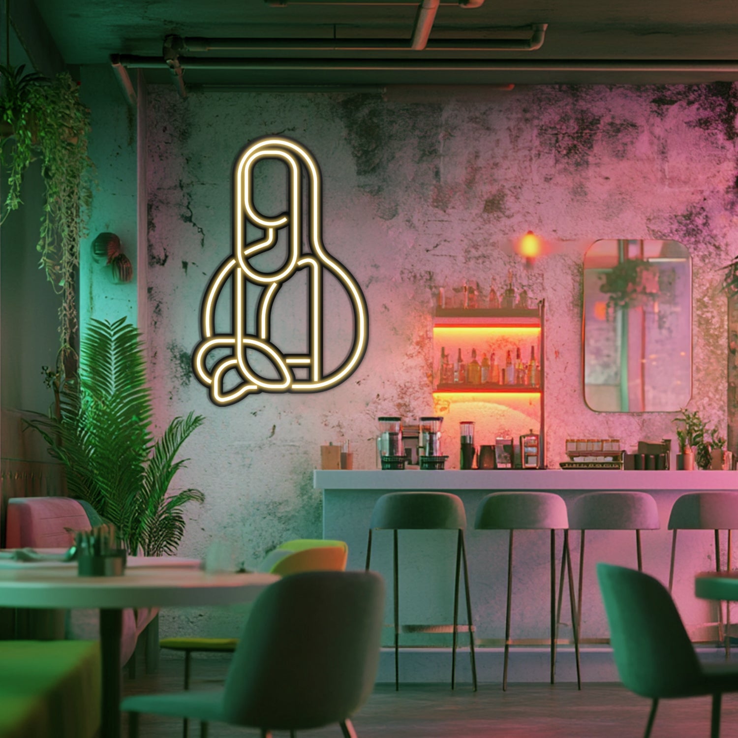 Mona Lisa Metal Neon Wall Art- LN0010